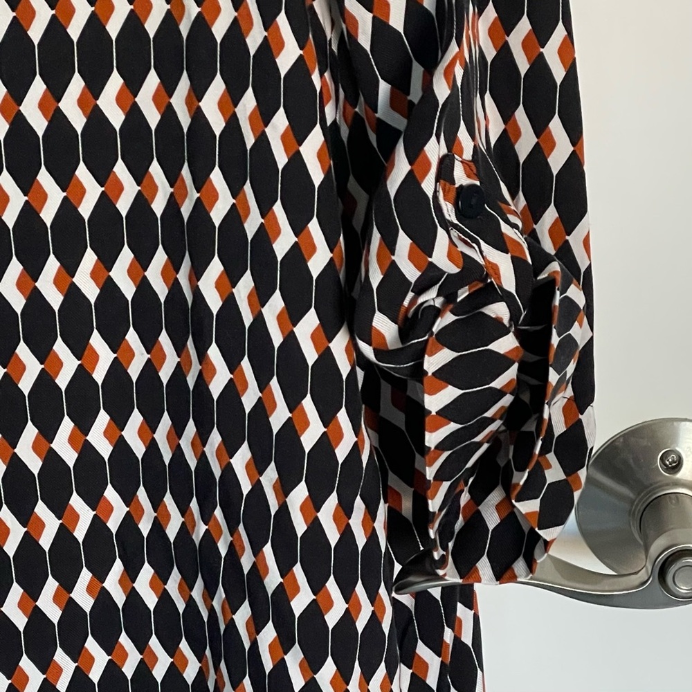 Hobbs London Women's Multicolor Geometric Long Sleeve Dress Size 8 54224 - Picture 5 of 14